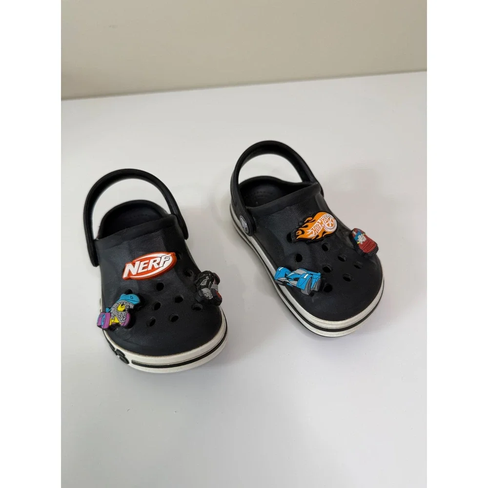 Crocs Crocband Clogs Kids Size 7 Nerf Hot Wheels Jibbitz Slip On Water Shoes